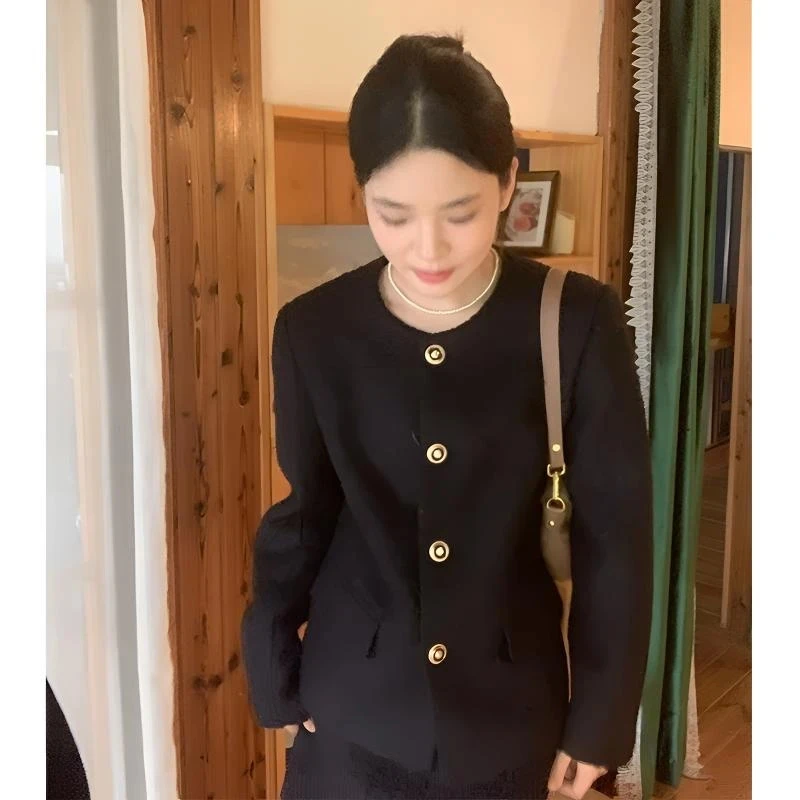 轻奢高级感套装女秋季新款韩版时尚气质显瘦毛呢外套半身裙两件套