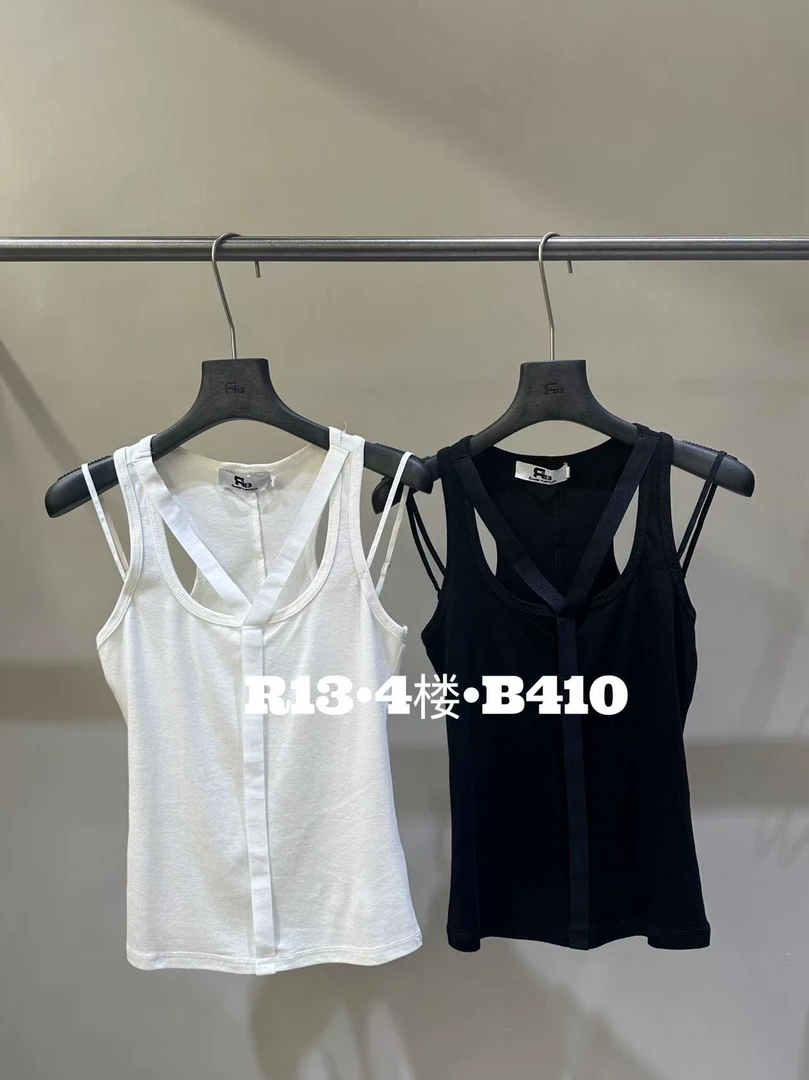 福秒-假两肩带！设计感修身百搭背心（13R33808#）R13