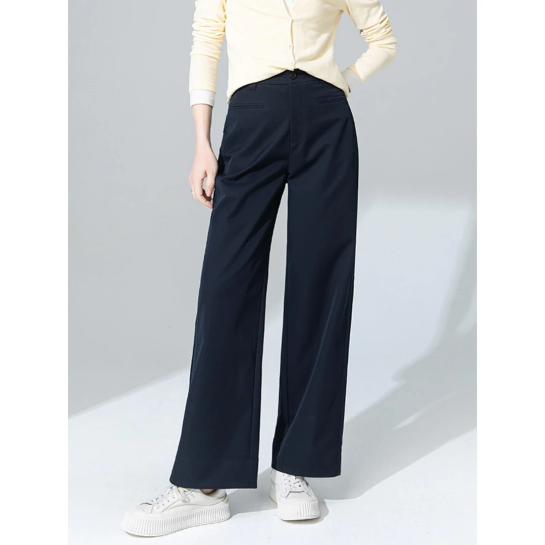 【商城同款】2025夏季新款复古宽松两穿拼接条纹翻卷边阔腿裤女装