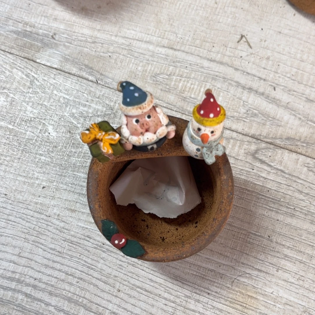 泥塑古镇炻陶花盆