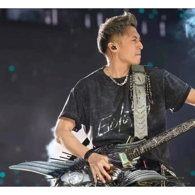 2025谢霆锋香港演唱会同款反光衣服重磅280克纯棉水洗t恤短袖男女