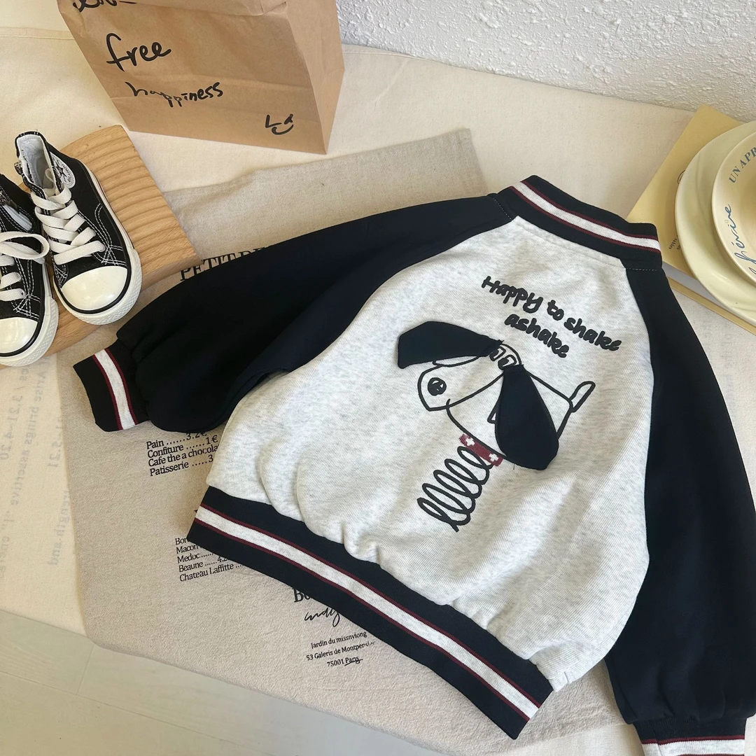 【弹簧狗】HCB33707男小童春新品小狗撞色拼接棒球服外套
