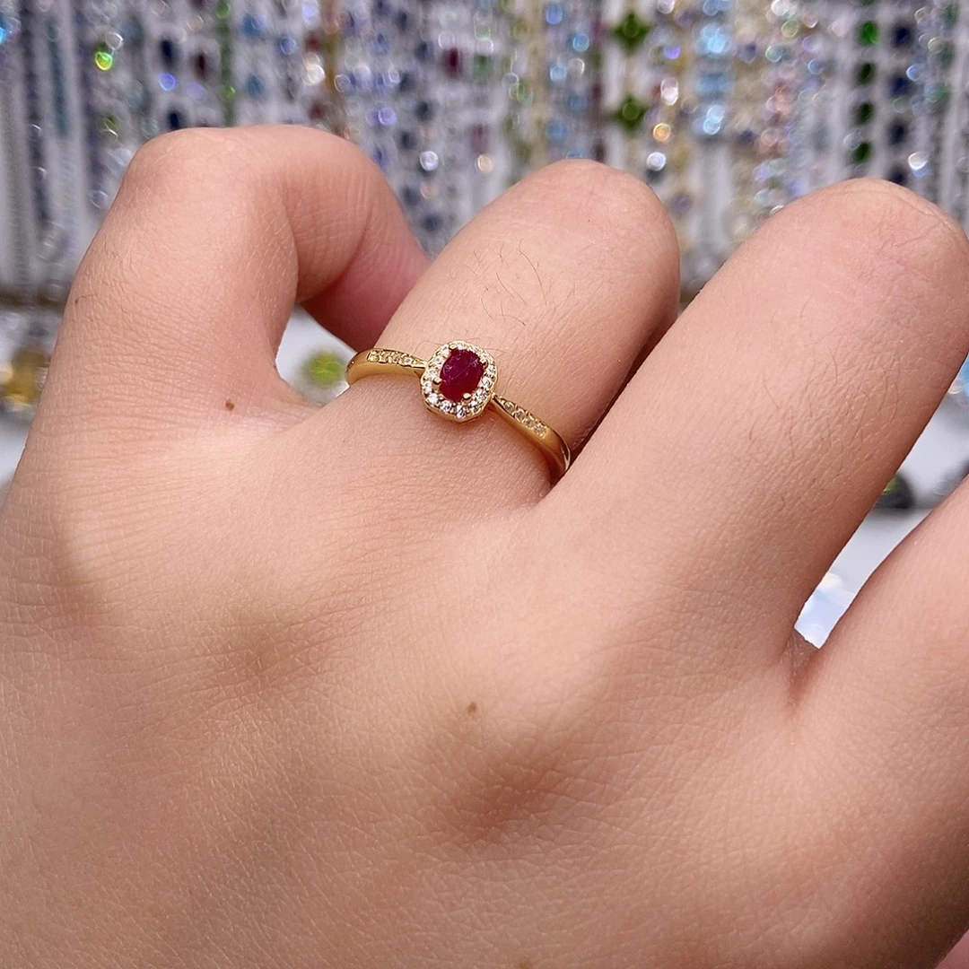 银S925镶嵌红宝石戒指