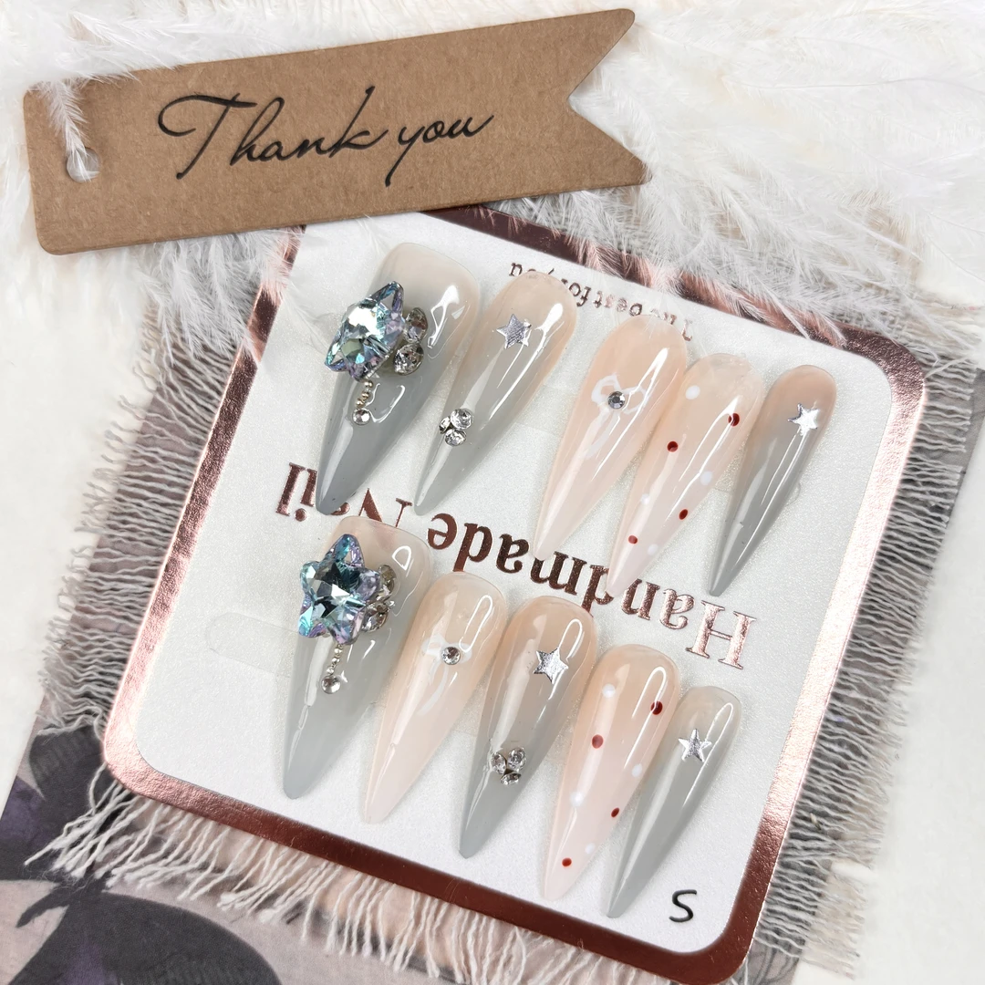 【全疆包邮037】高级纯欲纯手工穿戴甲ins风穿戴式可爱哑光迷你