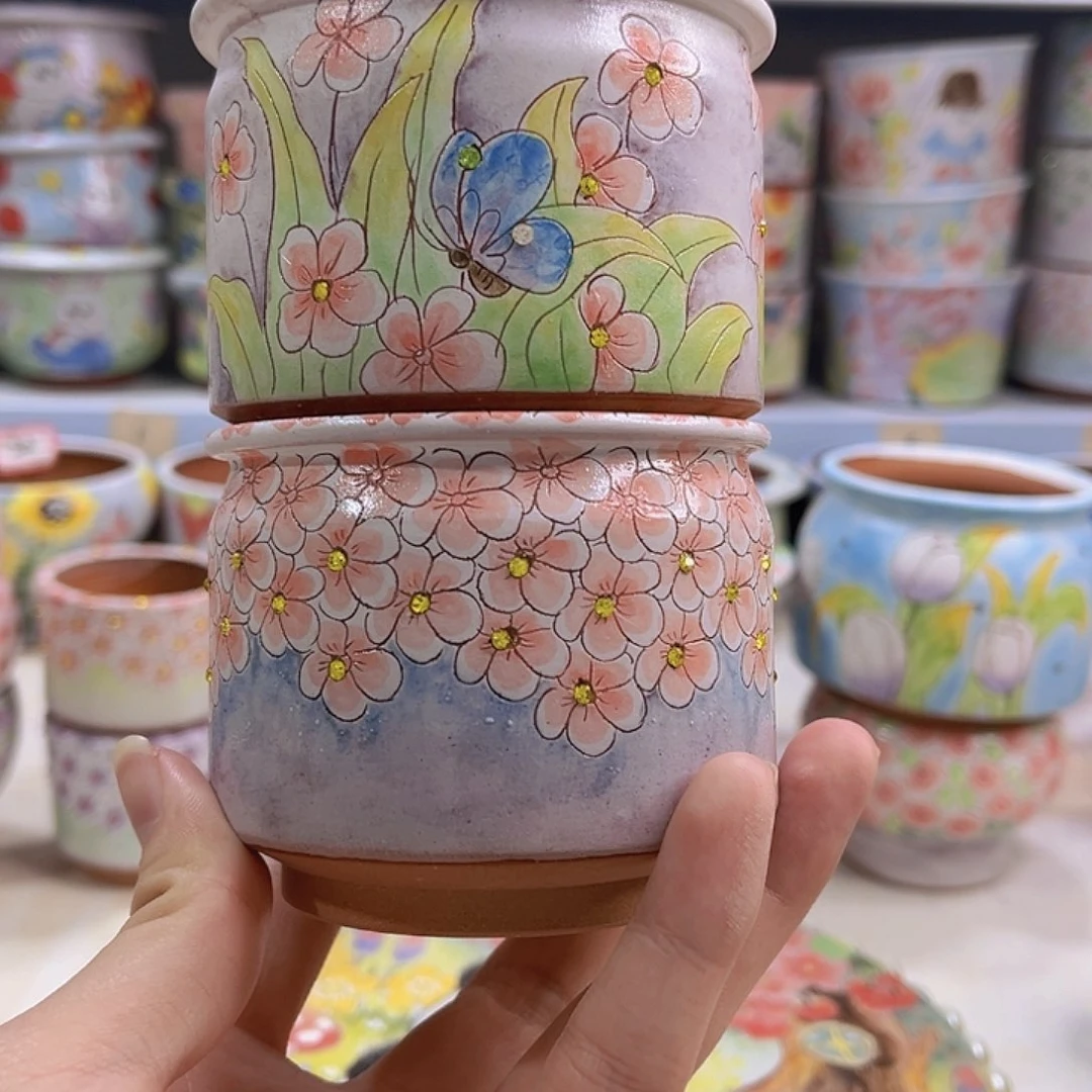 瑕疵所见所得景德镇红陶泥多肉花盆