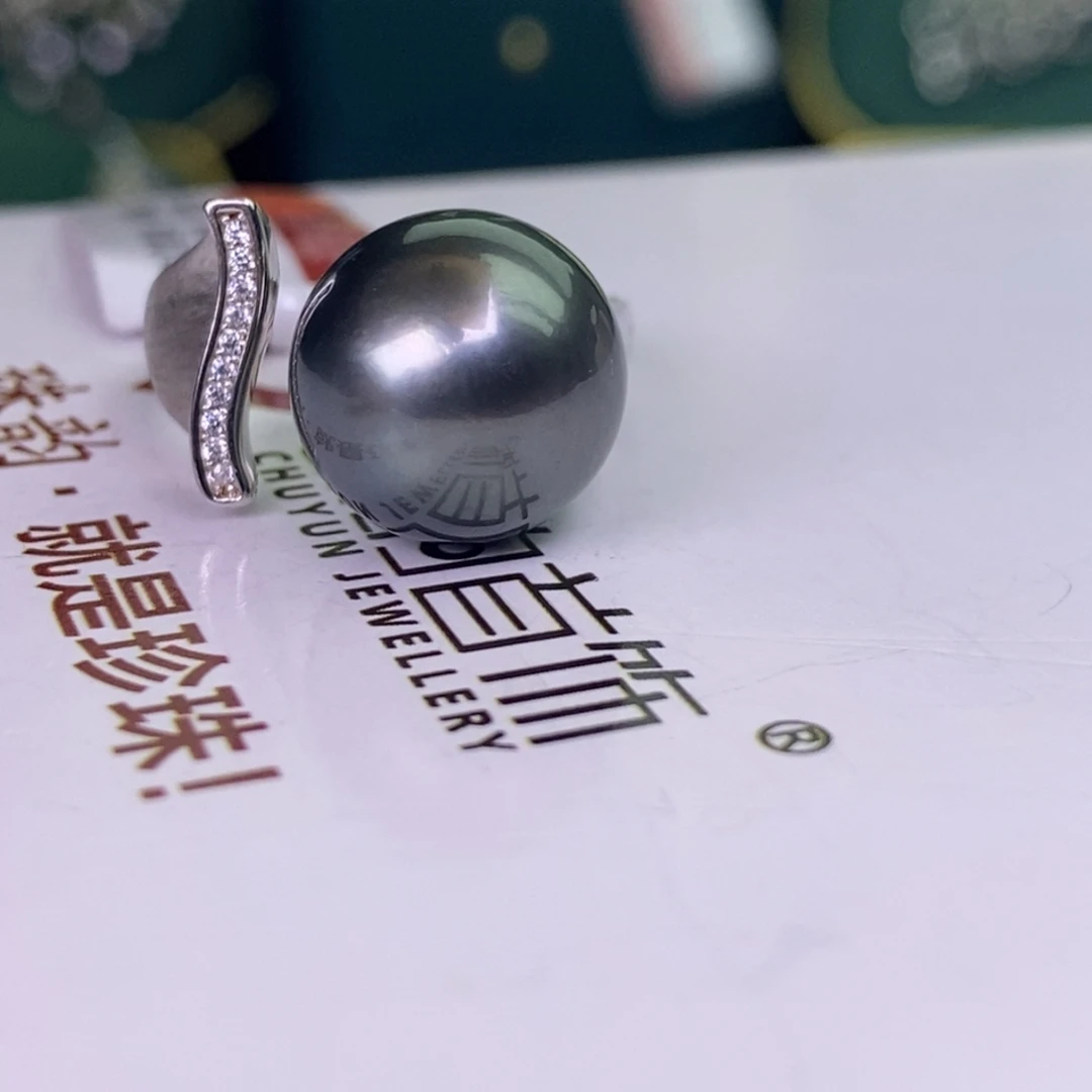 银S925镶嵌戒指海水珍珠