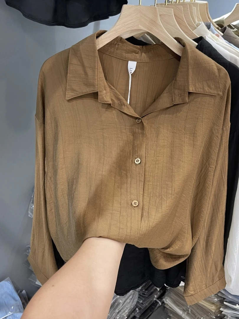 【现0801号 咖色豹纹衬衫】--姐妹服饰5店