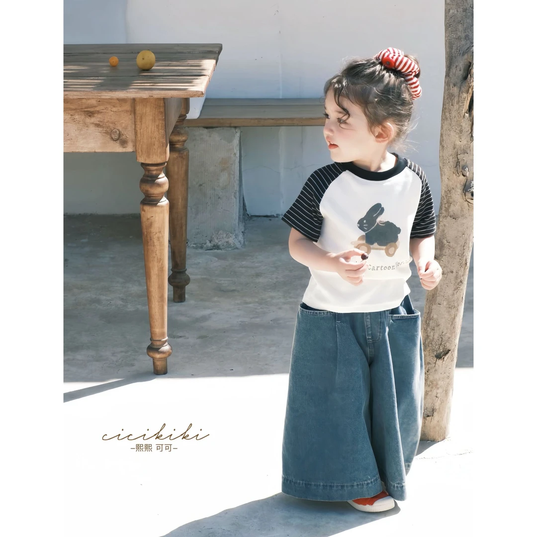 现货【云朵兔】2025儿童夏季新款印花休闲品质T恤 熙熙可可TX2550