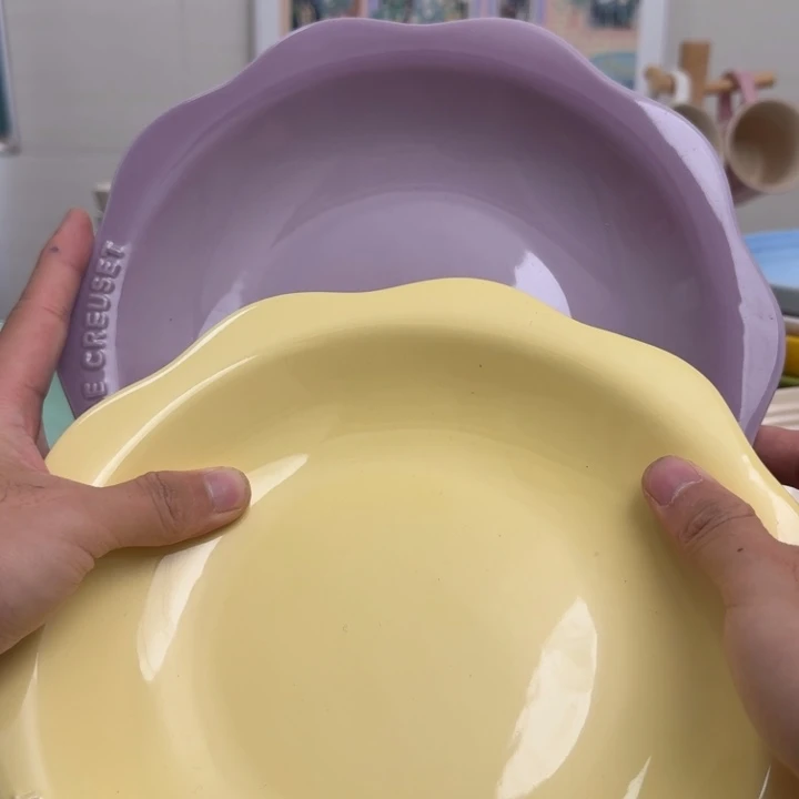 瓷片微瑕2个9英寸花韵盘