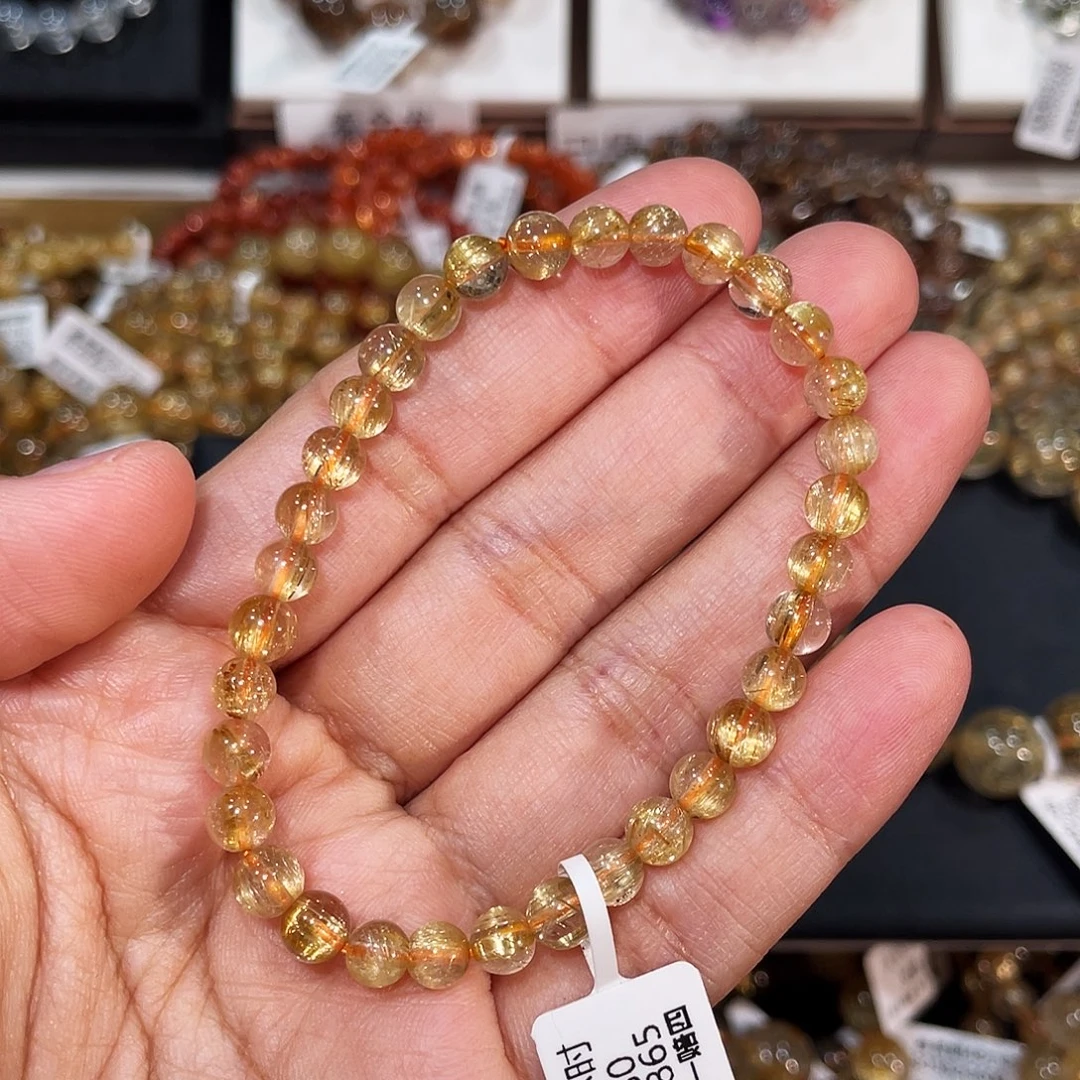 手链发晶未镶嵌小金豆顺发钛晶5.6mm