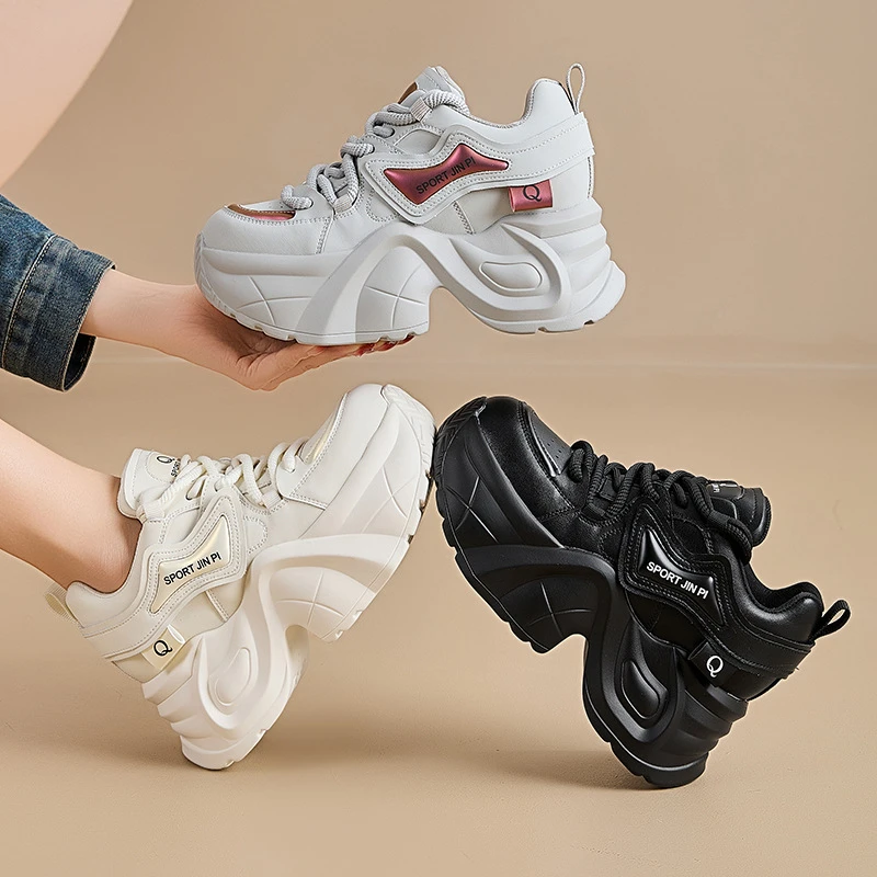 8公分女式休闲单鞋女鞋春季新款增高厚底老爹鞋子女款春夏鞋百搭