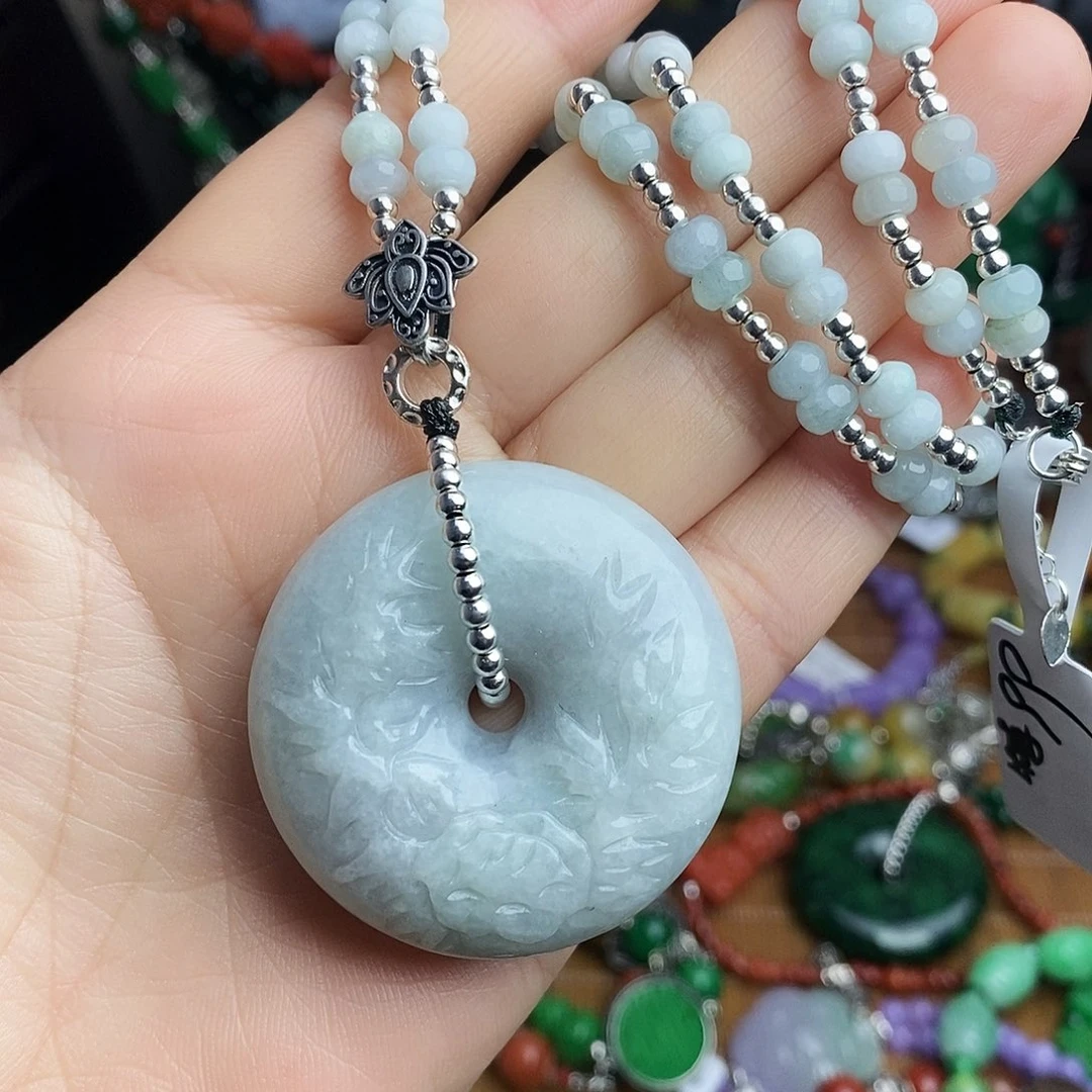 翡翠未镶嵌颈饰有棉线99