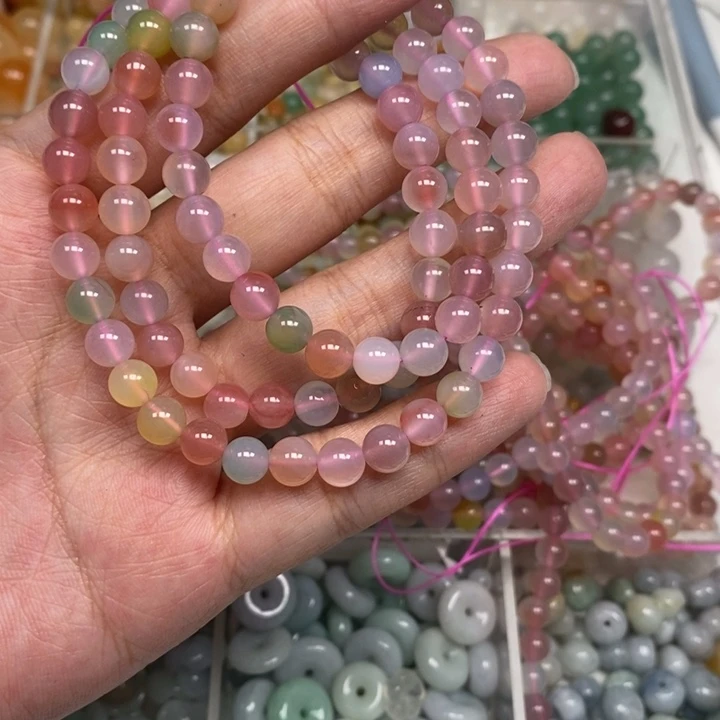 玛瑙/玉髓未镶嵌珠宝半成品1条卡6盐源玛瑙多圈1条
