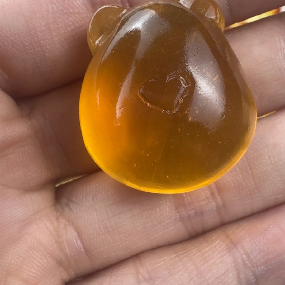 蜜蜡未镶嵌珠宝奇石微瑕吊坠孔 28.3×25.4×18mm