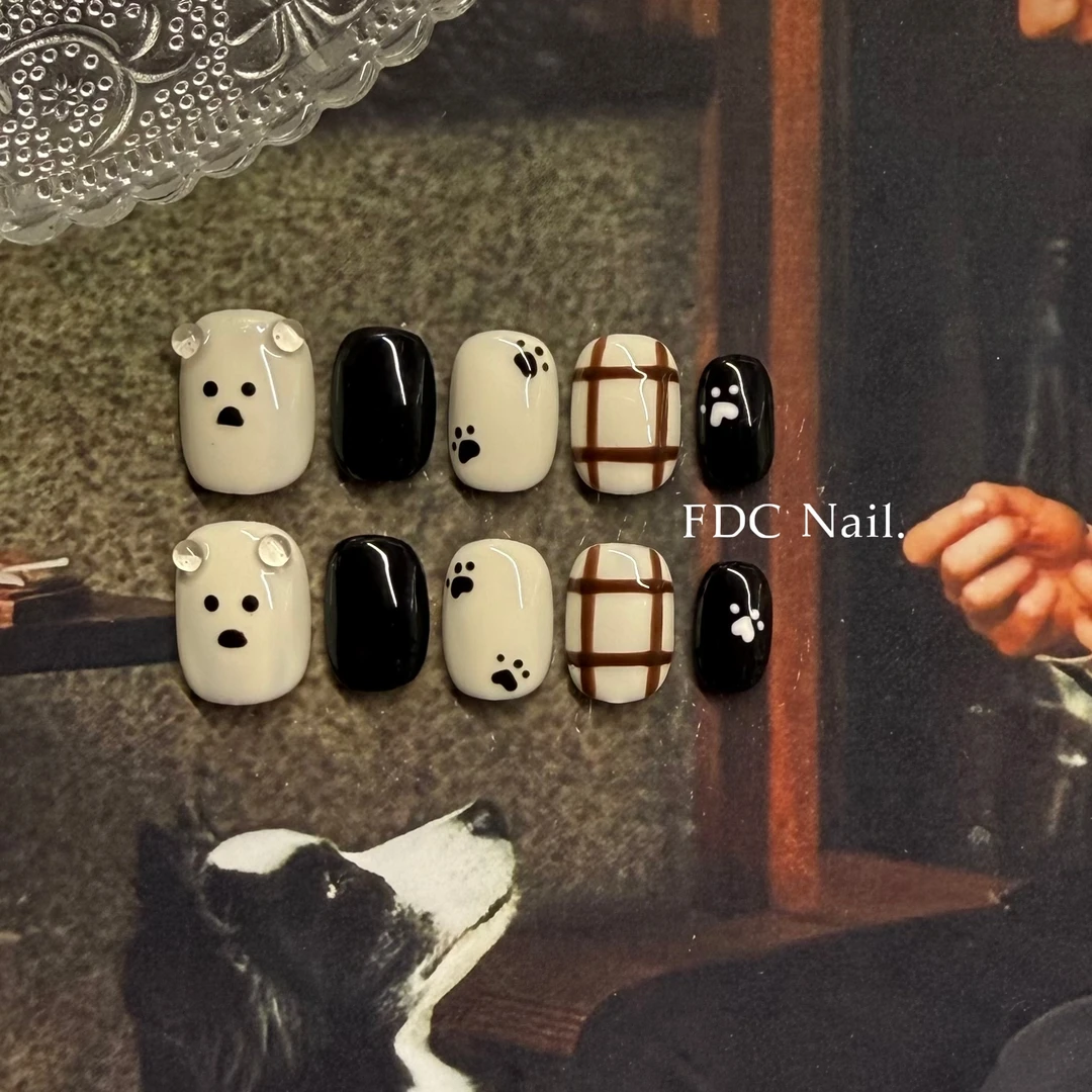 【椰椰家】•纯手工穿戴甲•简约小狗