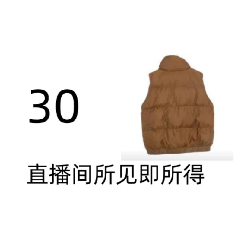 30潮奢新款 编号白鸭绒免洗男女同款格子马甲羽绒服