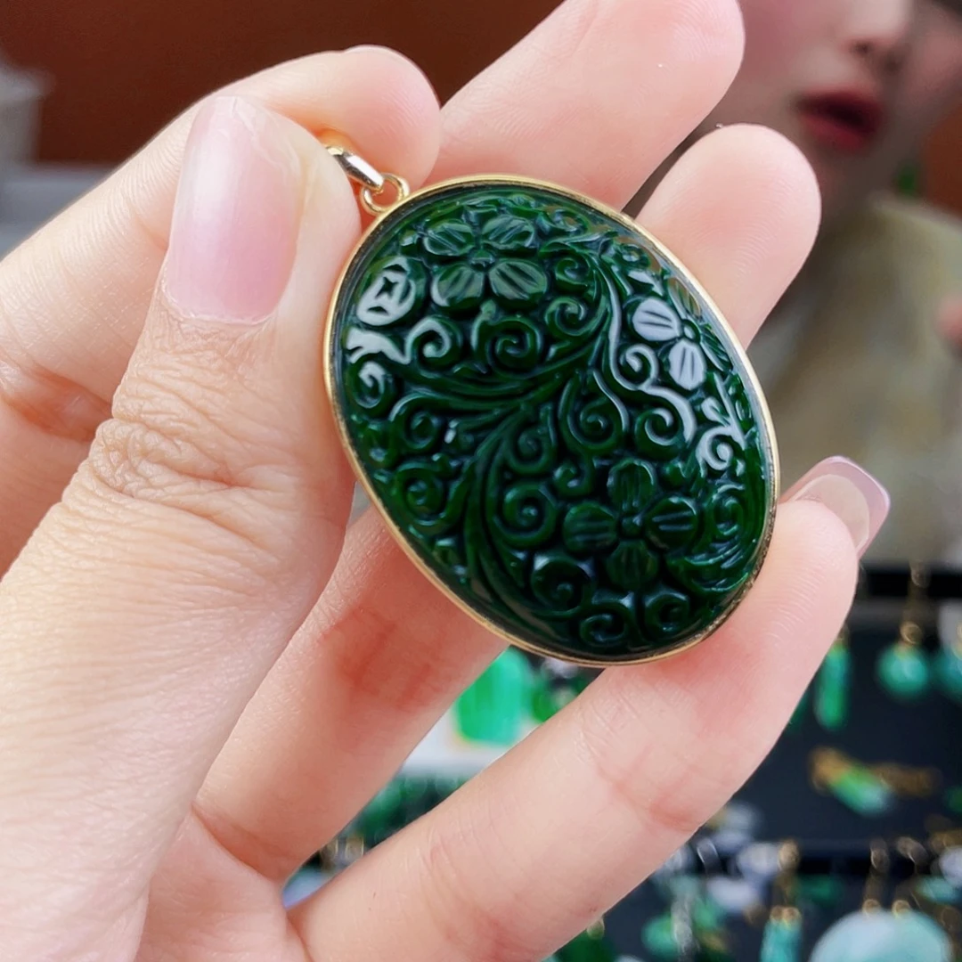 翡翠银S925镶嵌颈饰饰品