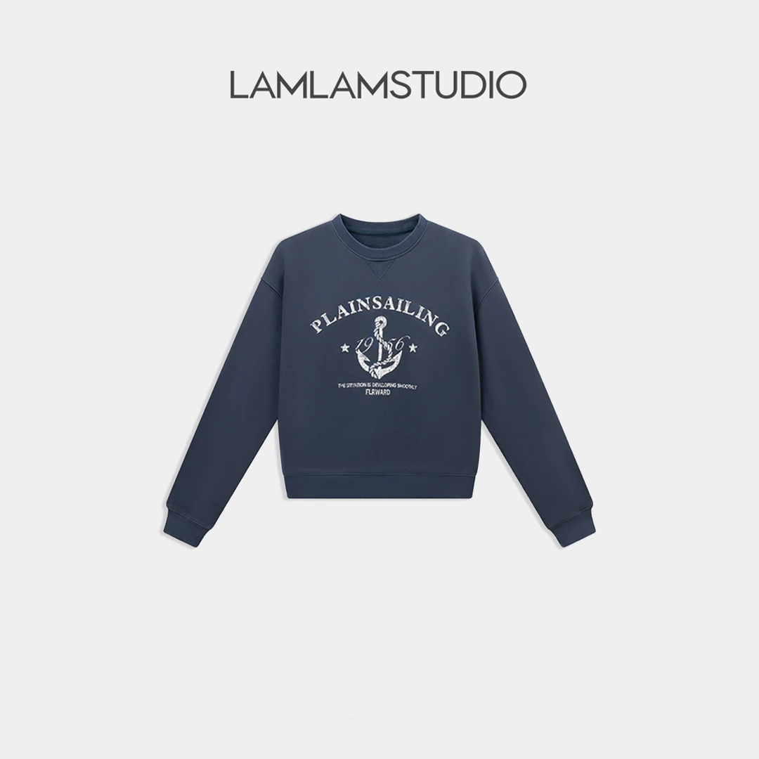 LAMLAM 张一琳 “航海序曲”卫衣长袖休闲时尚百搭L251070T