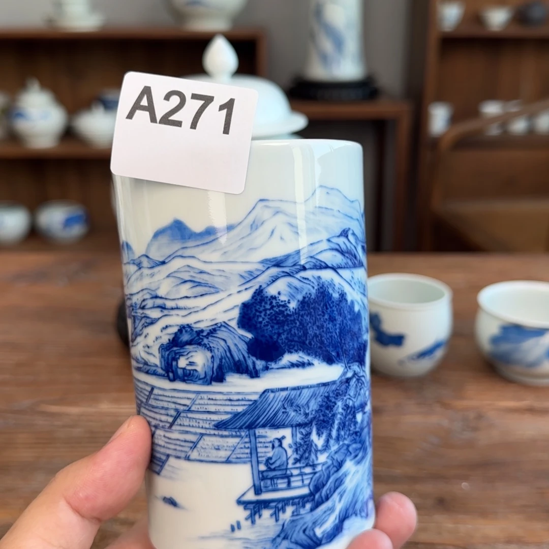 一泓手作271山水笔筒