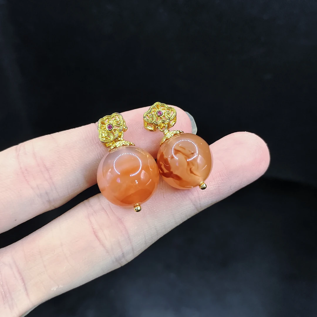 【李想精选】南红单珠吊坠赠链X9【多样性发其一】约14mm