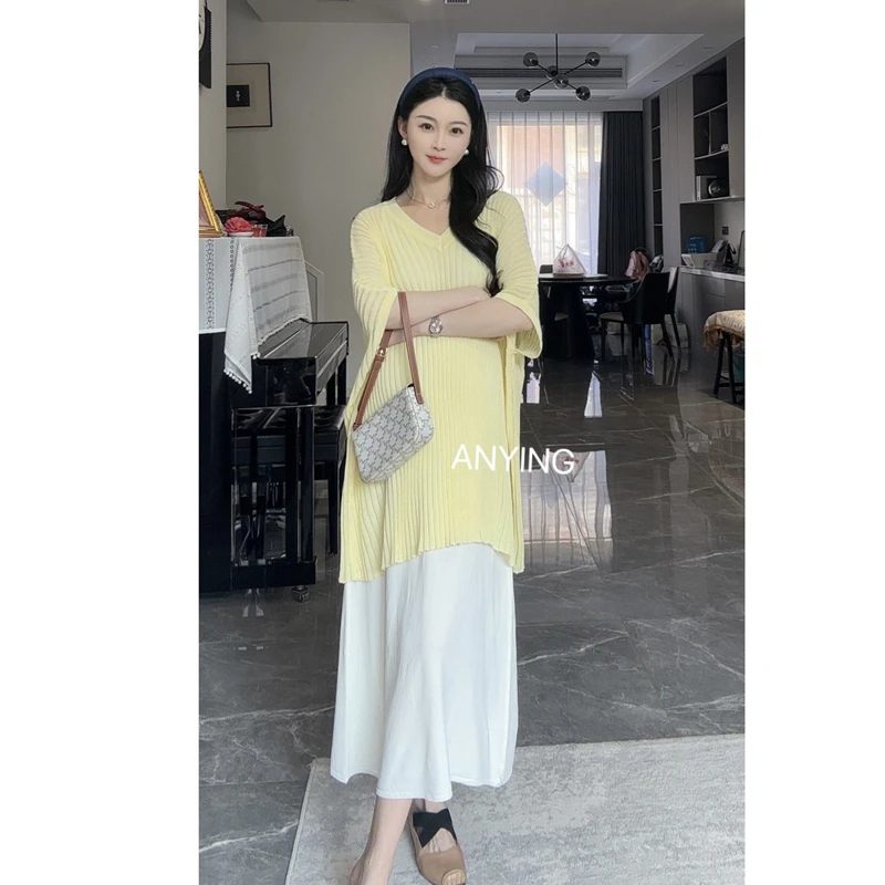 【安盈】孕妇装孕妇装夏装薄款韩版辣妈两件套孕妇连衣裙套装