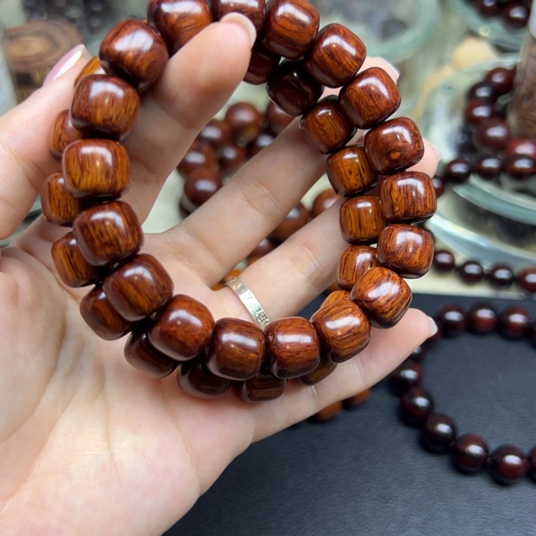 手串/手链花梨木类海南红降1112黄满油果冻料单圈