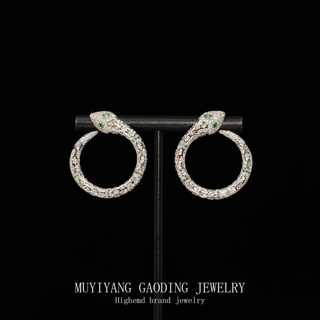 铜合金合成锆石耳饰 外贸高品高奢耳钉A508