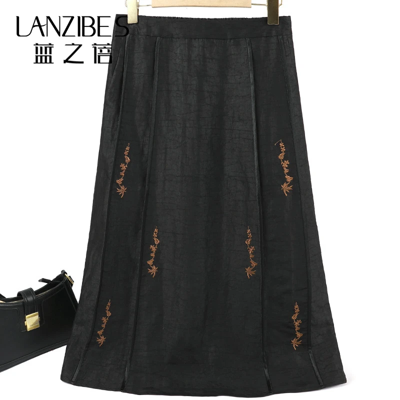 春儿推荐 ~ 真丝香云纱高腰a字显瘦半身裙Q3967