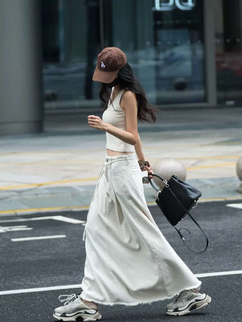 【清仓活动款】【自由自在】复古棉半身裙女春夏大裙摆长款裙子