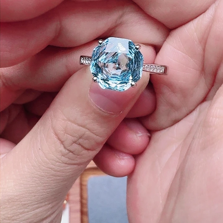 托帕石吊坠(不含链)银S925镶嵌戒指