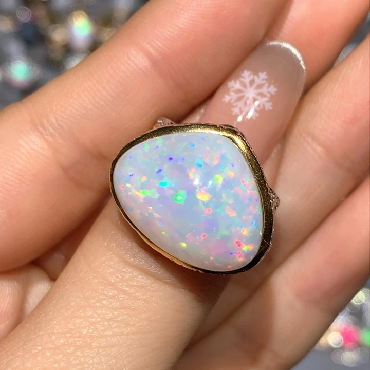 欧泊戒指h银S925镶嵌福利