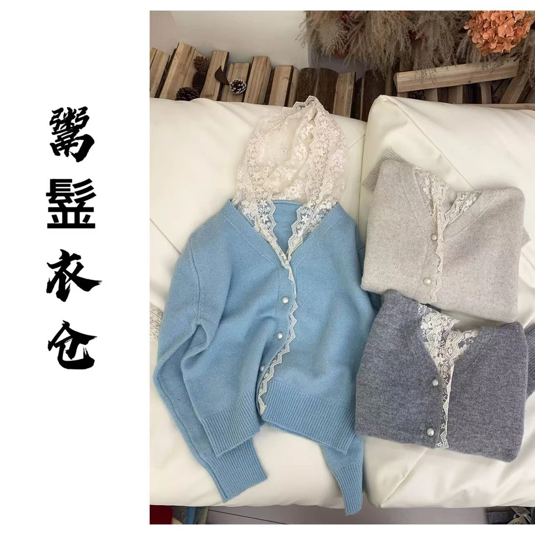 优茉YOUMOYM【蕾丝帽衫】高品质羊毛衫