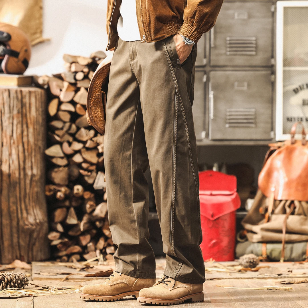 MR.MUDI/穆迪先生美式复古秋季裤子男2025新款宽松直筒男士休闲裤