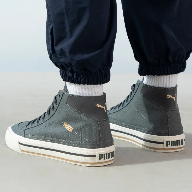 PUMA彪马幸运叶子帆布鞋男鞋女鞋新款运动灰色高帮休闲板鞋396149