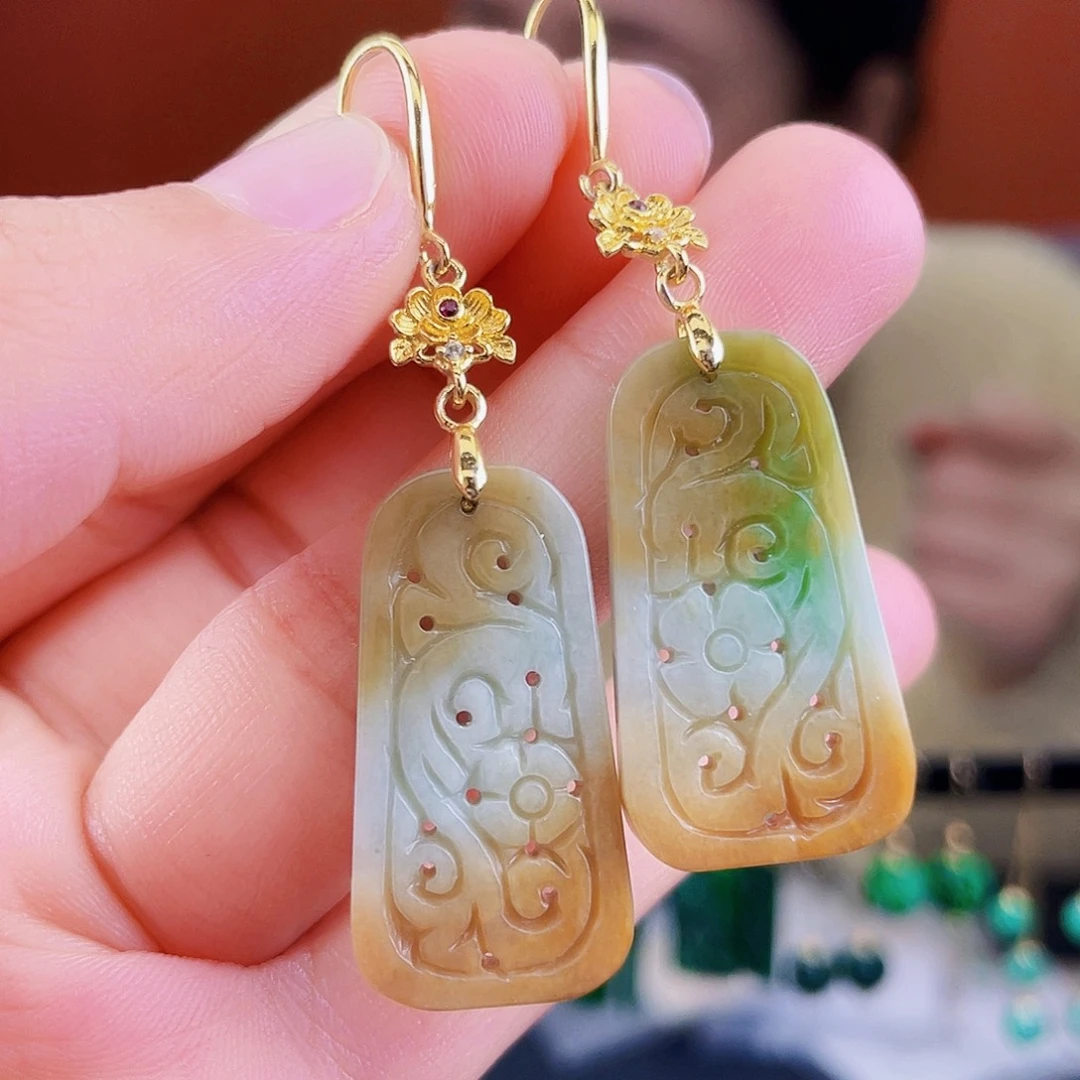 翡翠未镶嵌耳饰饰品