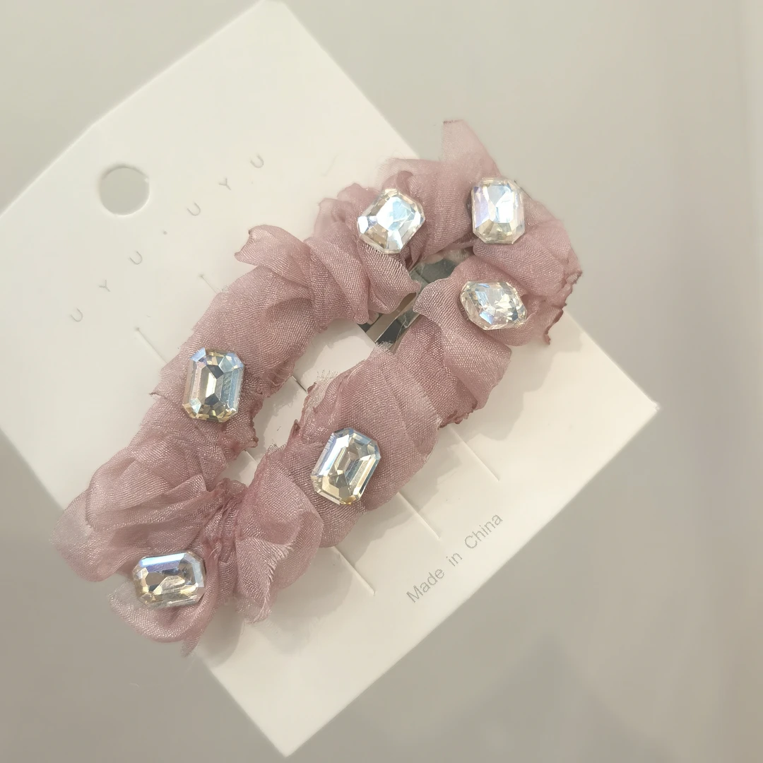 E146粉色纱纱闪闪掰掰夹发夹