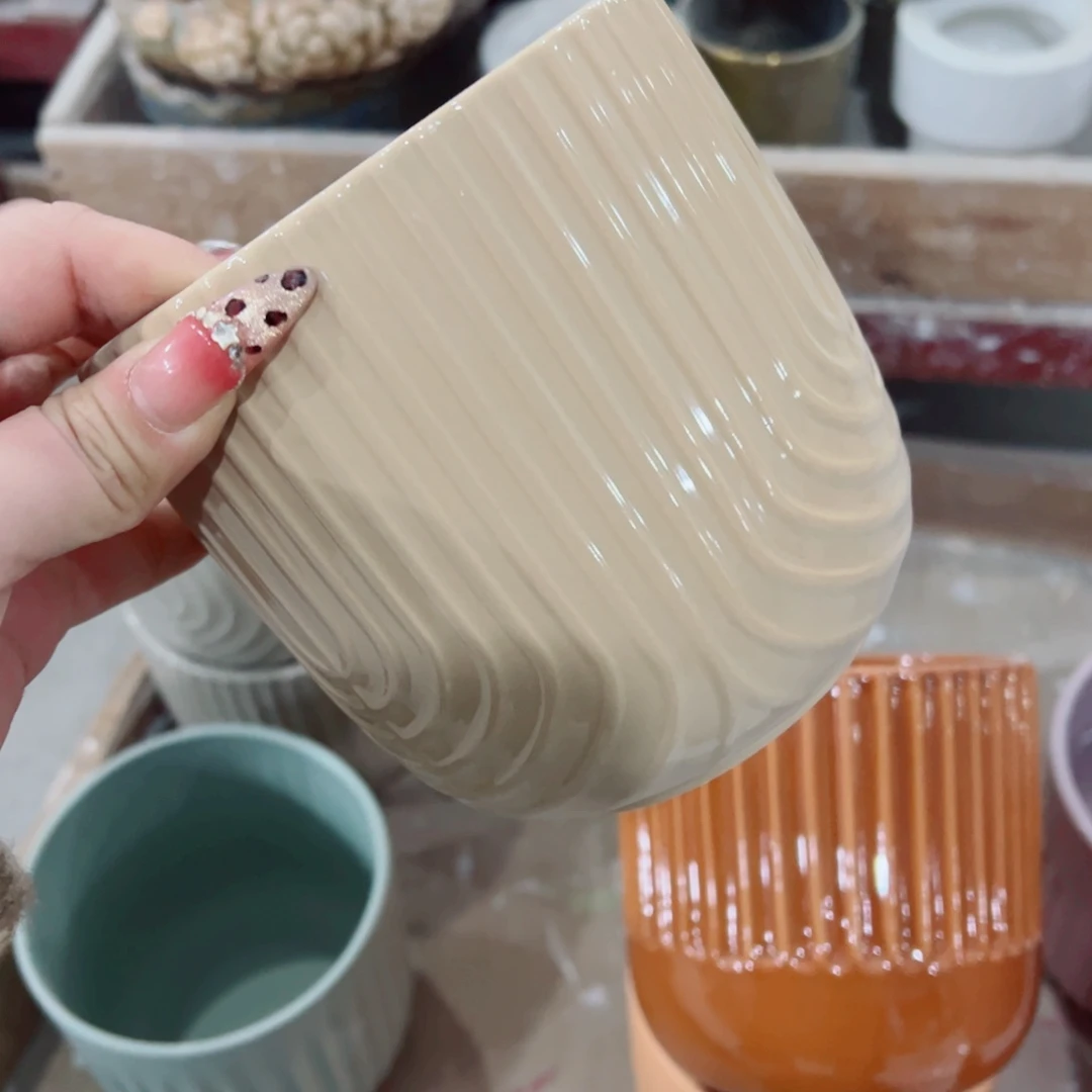 有孔，陶瓷花盆满10米包邮发货