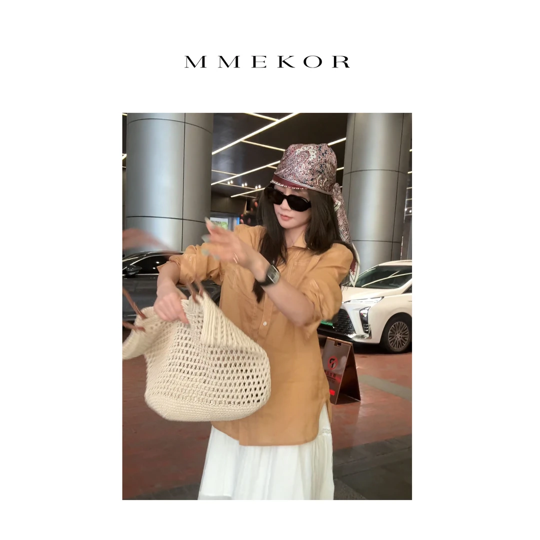 MMEKOR“橡树衬衣”2025新款静奢老钱风简约气质衬衫 89596