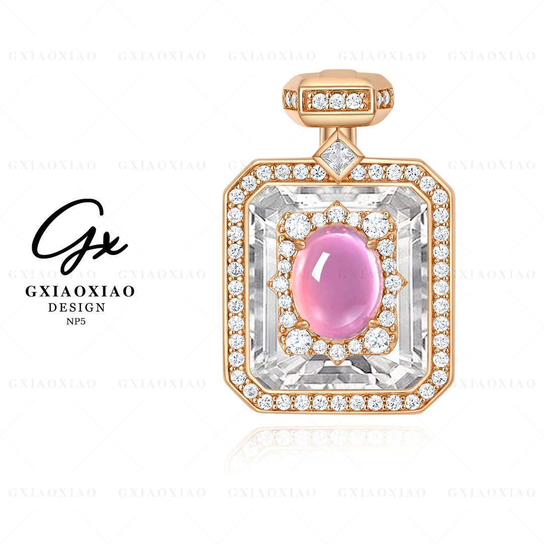 G XIAOXIAO 925银 镀K金【梦境】轻奢气质时尚优雅香水瓶吊坠 NP5