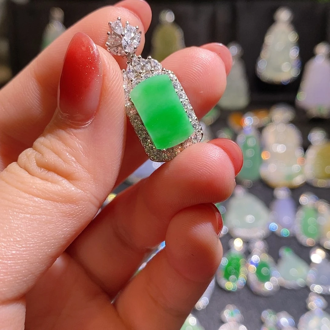 颈饰银S925镶嵌翡翠天然翡翠