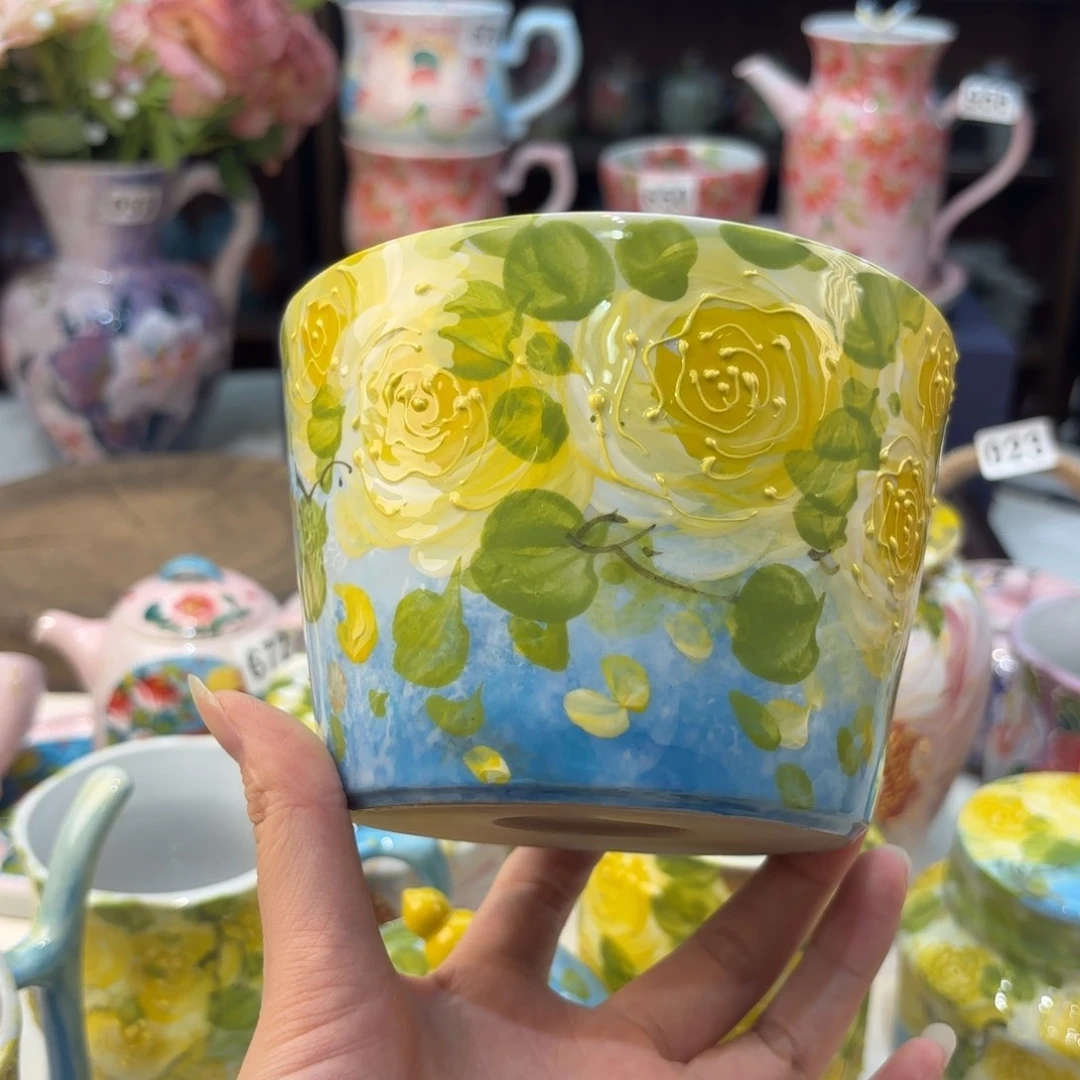 瓷片景德镇手绘高温釉下彩陶瓷茶具