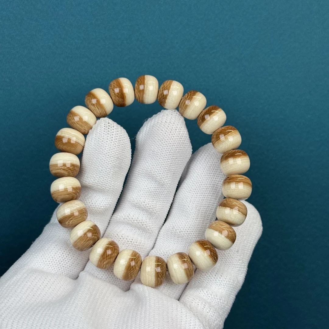 Q2478天然猛犸 咖料汉堡珠 10.5*8.5mm一物一图 假一罚十