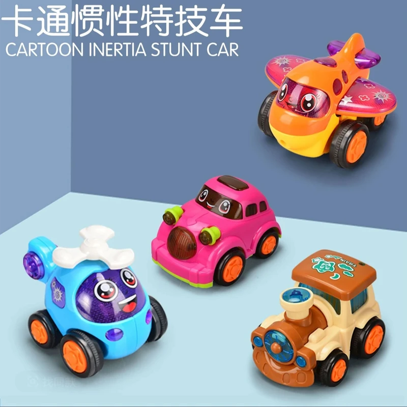 卡通Q版惯性车含小汽车飞机火车滑行玩具 科学