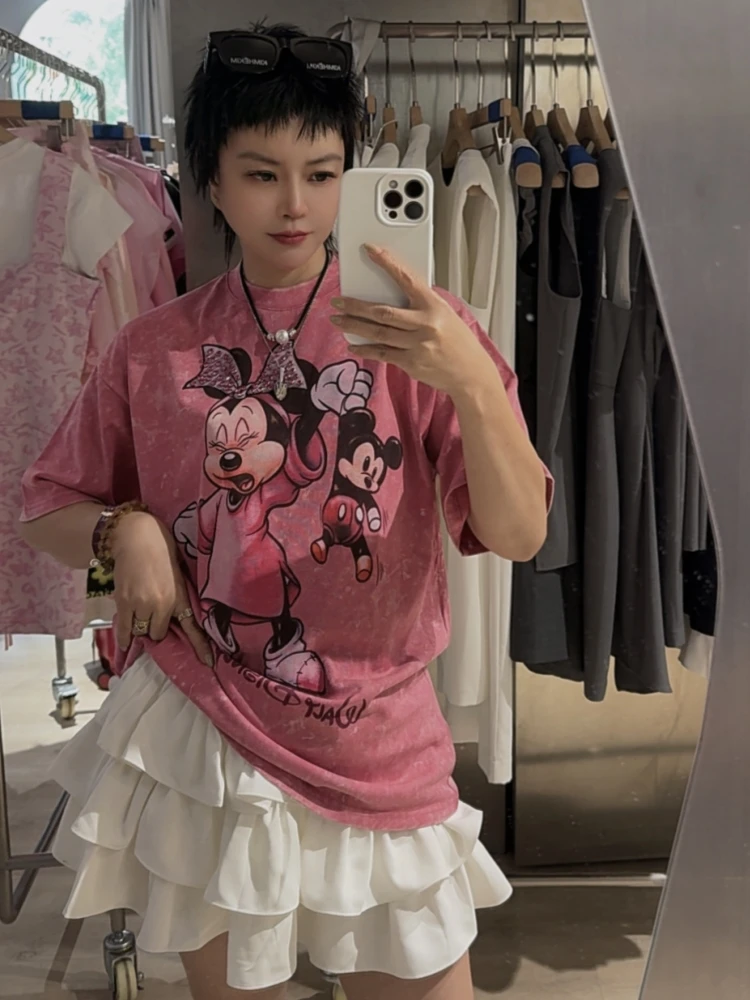 【济州岛】南油财神家 复古米妮印花短袖