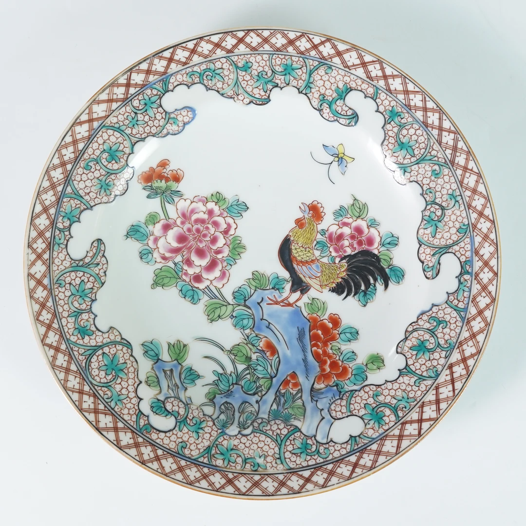 LABC251202012【十竹斋】清光绪功名富贵粉彩深腹盘