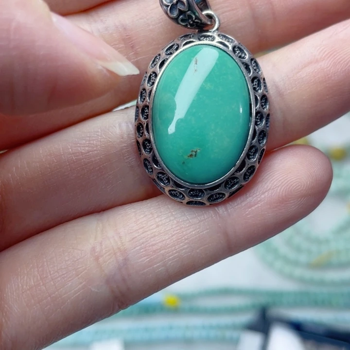 绿松石银S925镶嵌颈饰