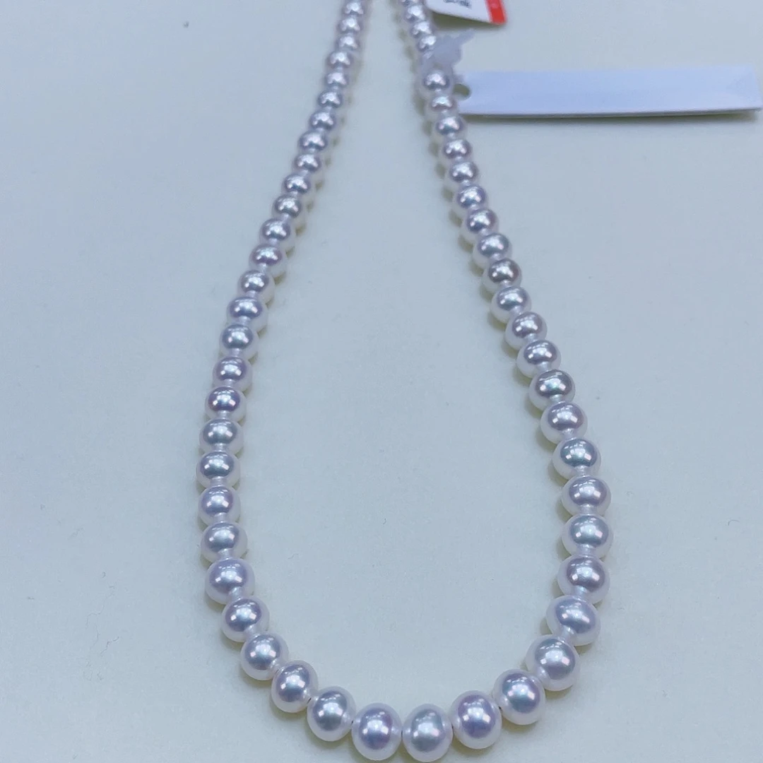 淡水珍珠颈饰银S925镶嵌6/7极光冷白炫彩无核无暇新品