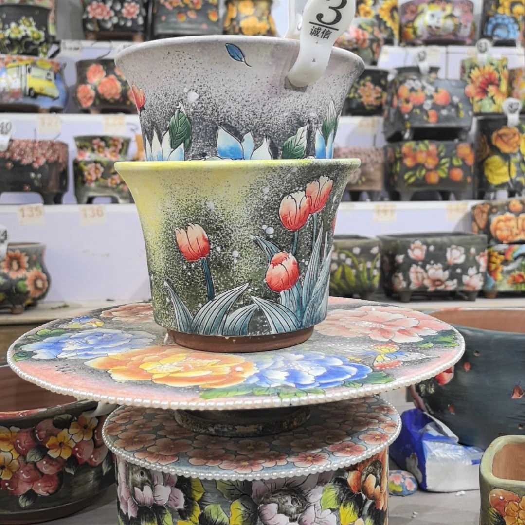 萌***狗花盆红泥景德镇花盆