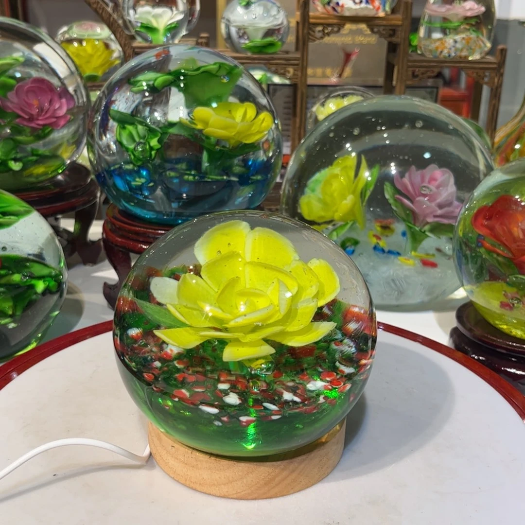 琉璃手工艺品纯手工瑕疵炸裂