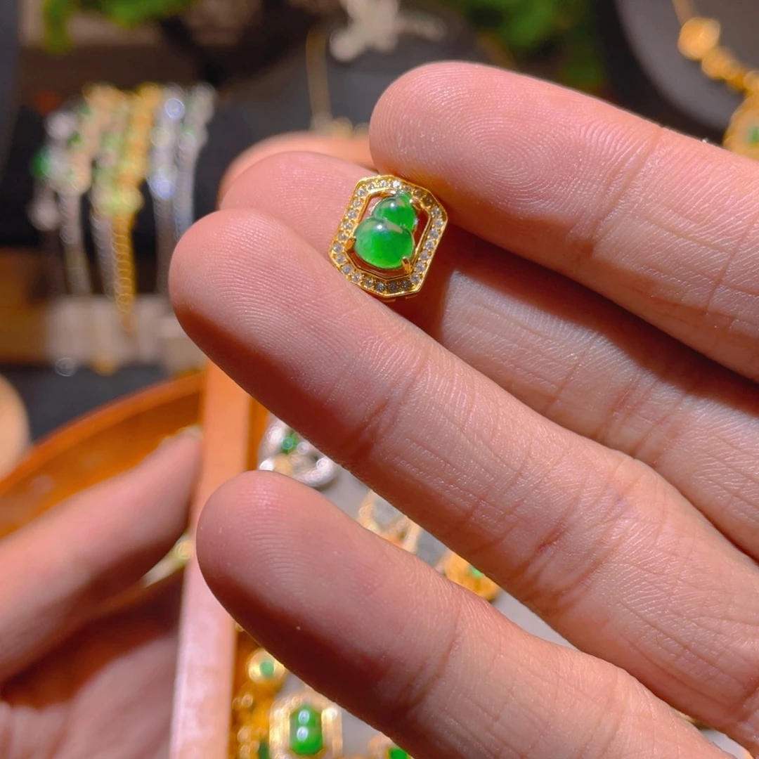 翡翠银S925镶嵌吊坠(不含链)